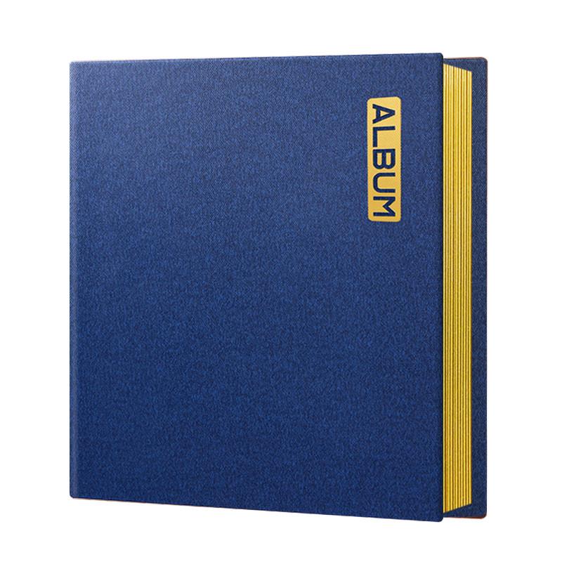 pu皮革封面a4自粘相册商用家用纪念相册覆影集粘胶黑白卡内页膜式