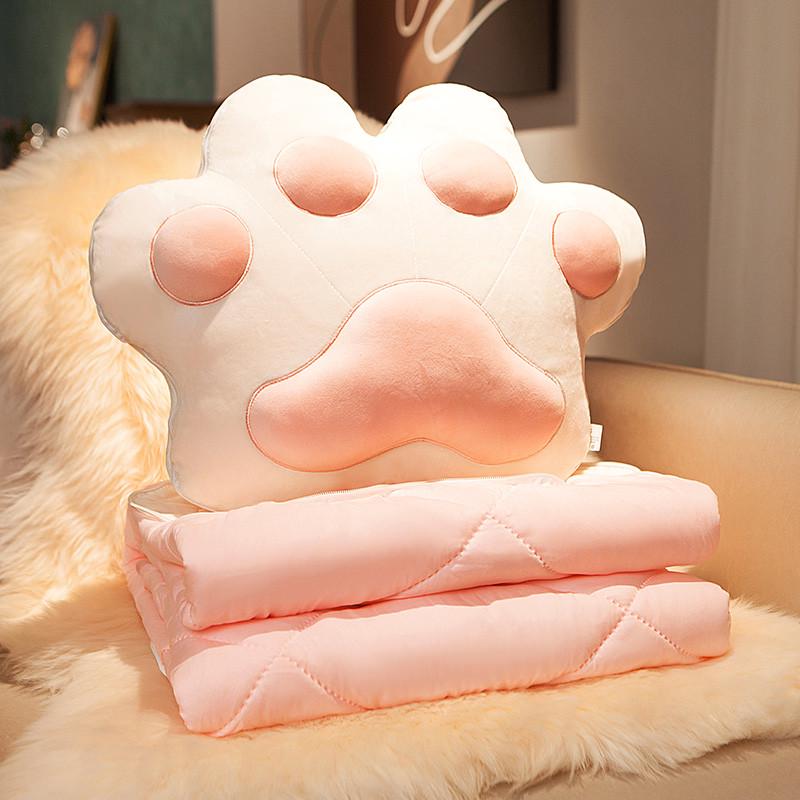 kbq1猫爪抱枕被子两用加厚子二合一折叠汽车枕头办公室午睡毯车载