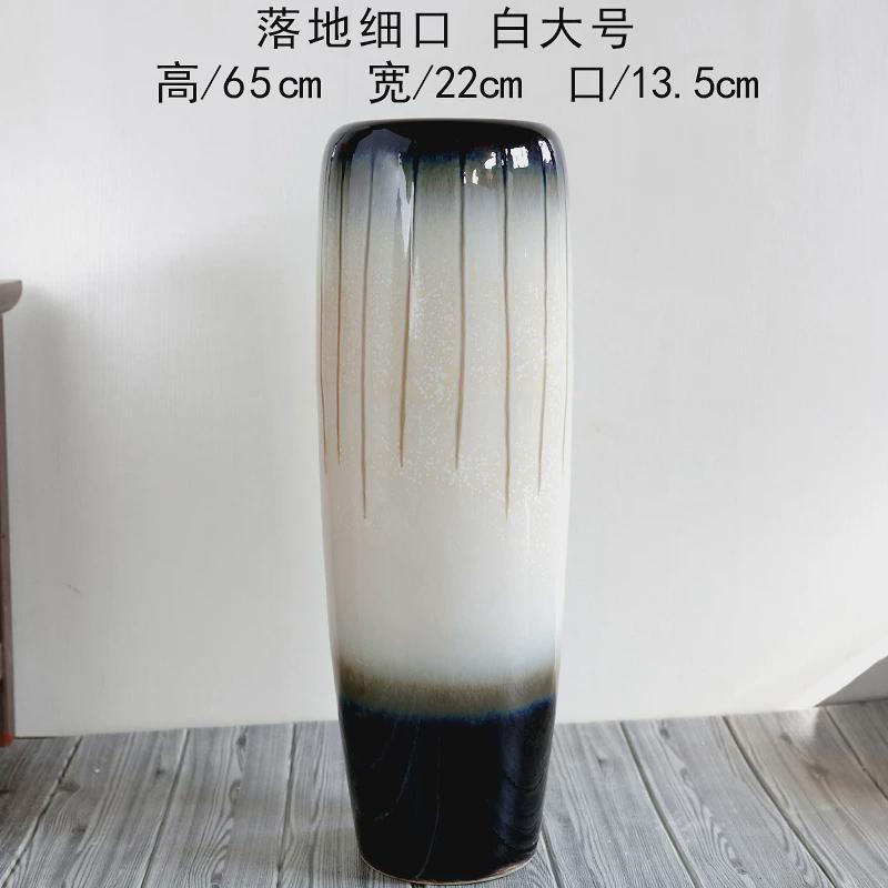 陶瓷落地古铜色现代时尚客厅景德镇摆件玄关插干花花器大欧式新款