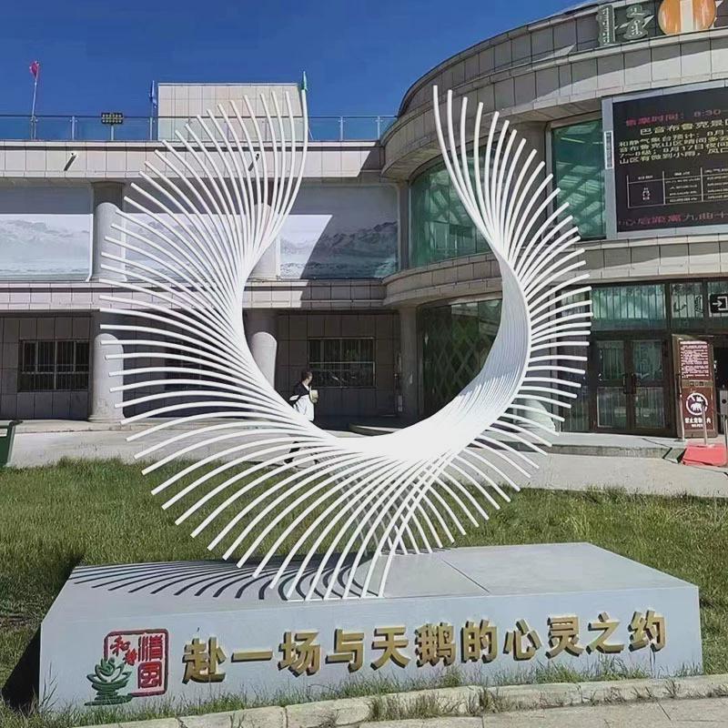 大型酒店山形镂空雕塑摆件不锈钢售楼处水景不锈钢假山雕塑定制