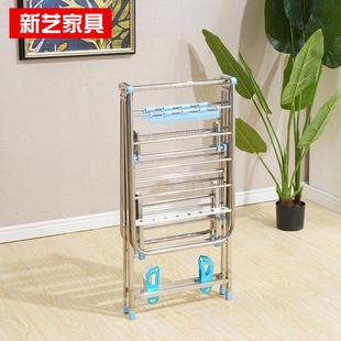 折叠晾衣架户外室内晒衣架阳台收纳架一架不锈钢 多用落地式