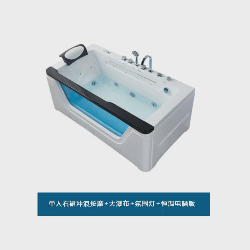 厂家直供单双情侣亚克力人浴缸冲浪按摩1.7米泡泡彩灯恒温大浴池