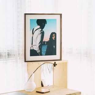 青空馆黑胡桃实木画框照打印做成相框装裱加洗照片原木裱框