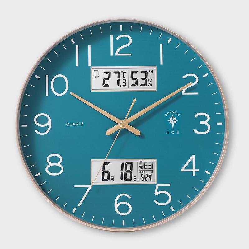 t5lp智能钟现代简约挂钟自动对时客厅家用静音时钟电波挂表钟