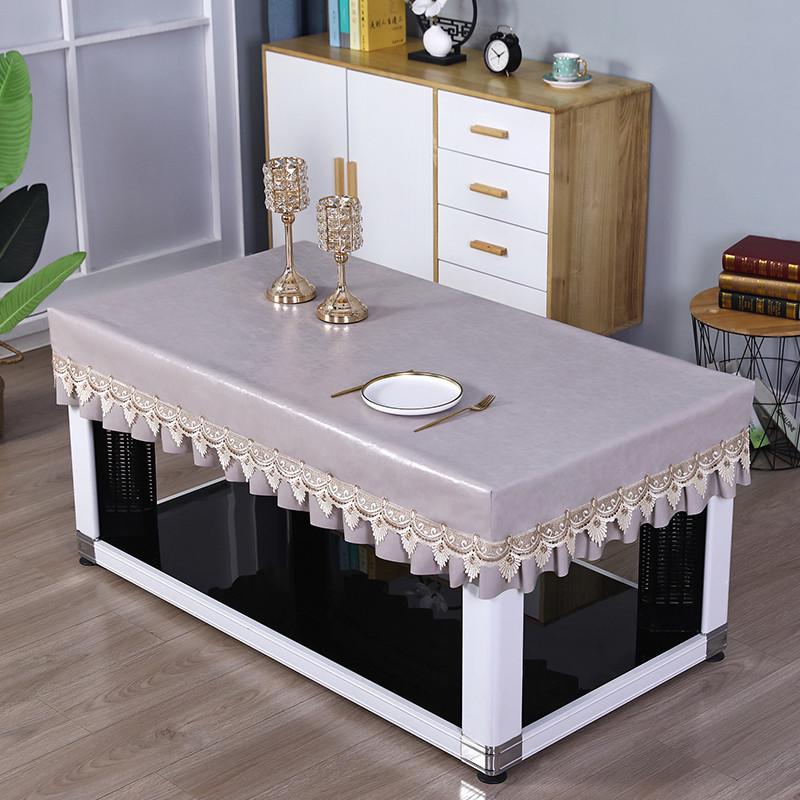 wm9a皮革免洗桌布皮罩防水防油长方形电炉茶几取暖烤火皮套桌餐桌