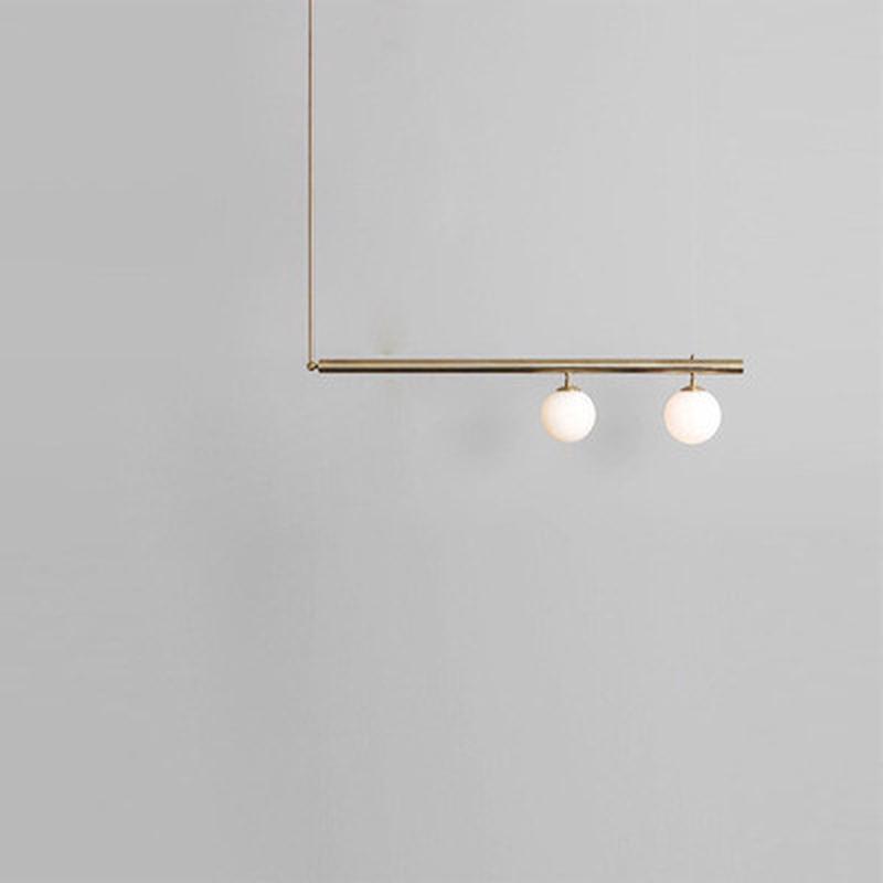 北欧轻奢后现代简约创意餐厅吊灯分子几何线条卧室样品房金色魔豆