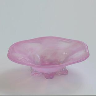 碧轩现代新品落地玻璃花瓶花盆喇叭口果盘家居软装台面设计摆件