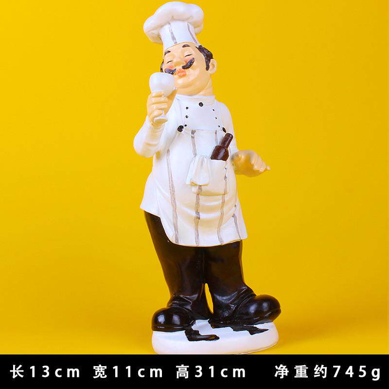 欧式树脂工艺品红酒架厨师人物桌面摆件餐厅装饰西餐厅橱窗礼品