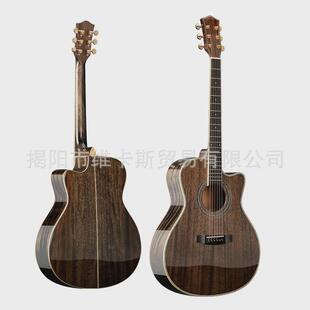 40寸ga全单吉他41寸dc全口花芯云桃包实木边桃轮花镶木可装电箱
