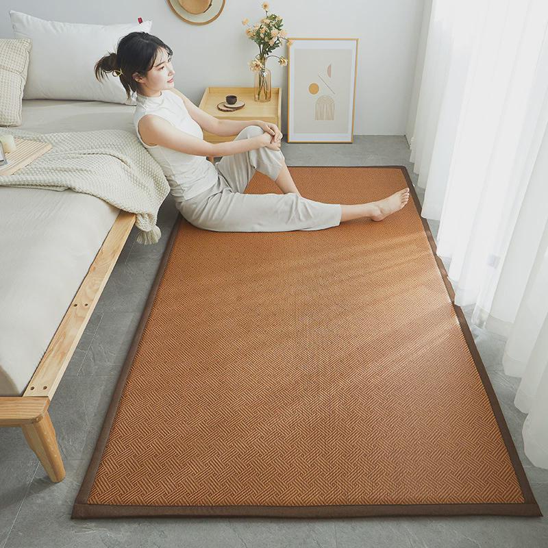 凉席客厅夏季地垫卧室夏天日式藤席地铺儿童地毯榻榻米加厚爬行垫