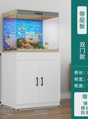 客厅鱼缸底柜隔断鱼柜超白缸底柜水草缸仿水族箱地柜ada柜可