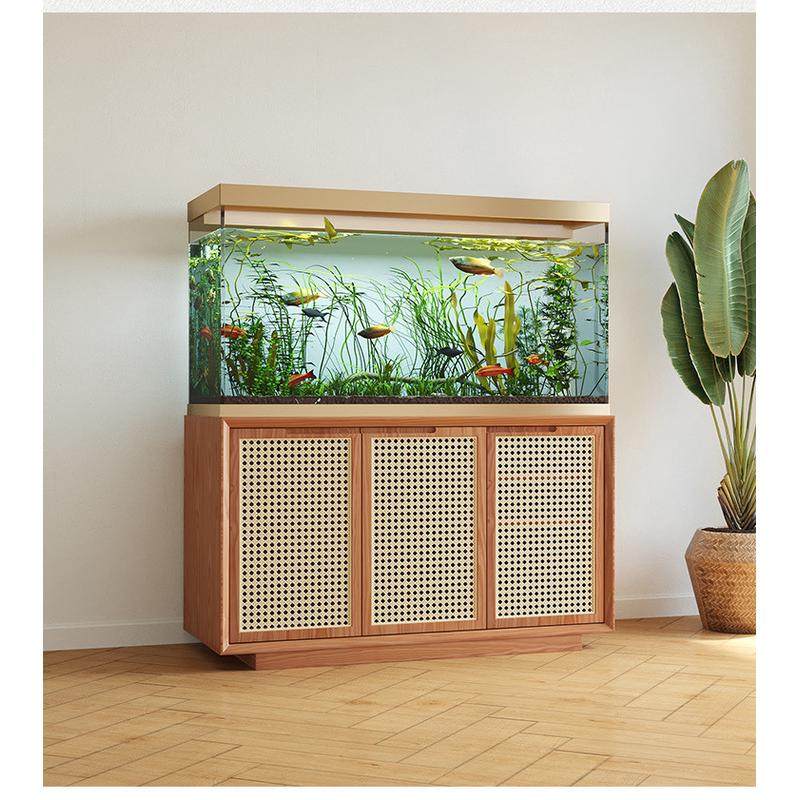 c！公司藤编客厅鱼缸底柜水族箱底座储物新款办公室实木鱼缸架子,宠物/宠物食品及用品,桌面缸,淘宝优惠券,粉丝福利购,淘宝优惠卷