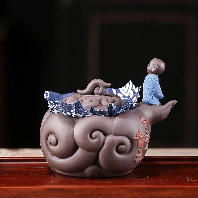 茶叶罐陶瓷密封罐小和尚紫砂创意手工储茶罐子小罐茶叶小号盒茶缸,厨房/烹饪用具,密封罐,淘宝优惠券,粉丝福利购,淘宝优惠卷