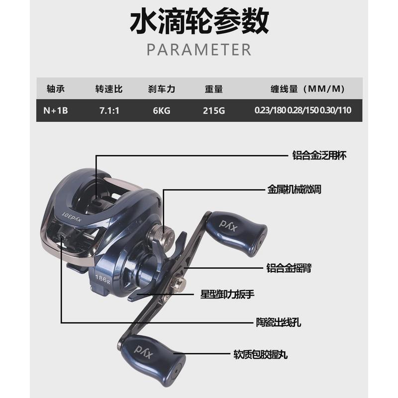 工厂黑金水滴轮微物渔线轮鱼轮全金属打黑不炸线远投水滴轮渔轮