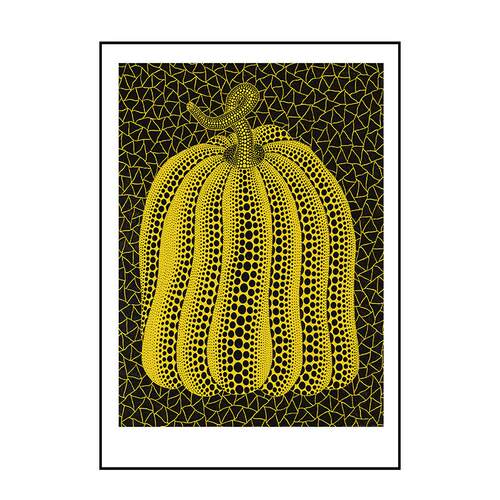 波点南瓜草间弥生轻奢抽象玄关客厅装饰画橙色挂画样板间小众艺术