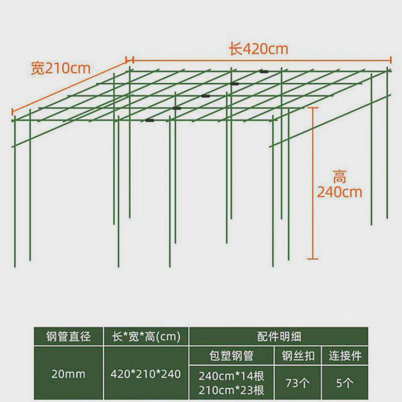 爬藤植物花园园艺花架支撑架阳台爬架黄瓜豆角包塑钢管大型葡萄架