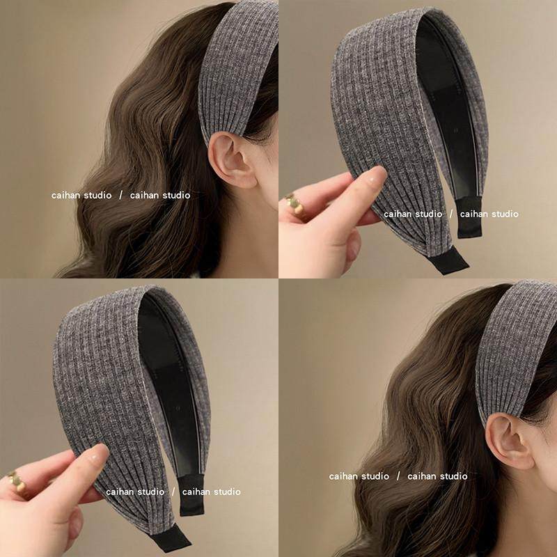 薄暮灰~易梦玲同款宽边发箍女后脑勺加宽头箍运动复古发卡盘发器