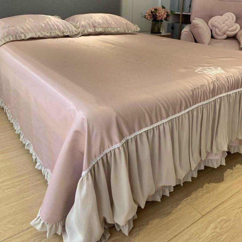 冰丝凉席蕾丝雪纺纱三件套夏凉席加密软席绣花公主风空调席1.8m床,床上用品,冰丝席,淘宝优惠券,粉丝福利购,淘宝优惠卷