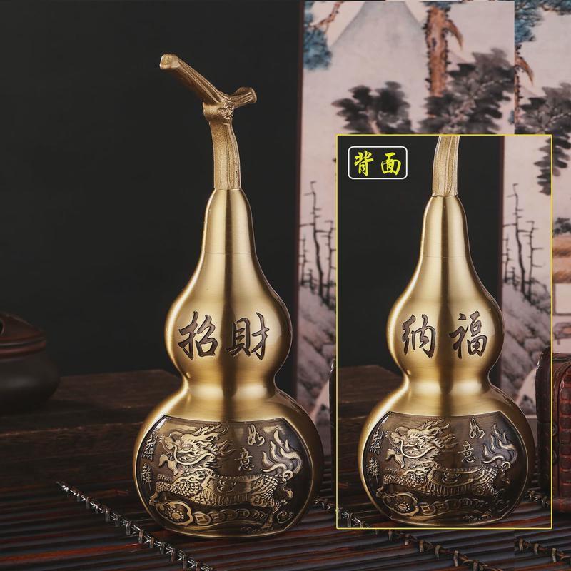 黄铜百复古葫芦纳财招福玄关摆件铜葫芦金属工艺品中式福八福葫芦