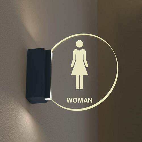 侧装双面卫生间门牌男女洗手间发光标志牌wc指示牌led厕所标志牌