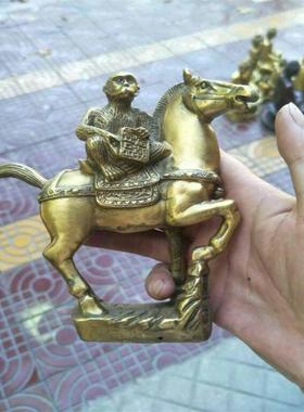 铜马摆件马上封侯猴有钱赢办公室桌面纯铜工艺品家居摆件大中小号