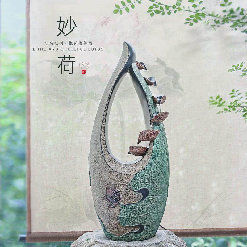 汉韵堂装饰流水摆件中式客厅玄关电视柜桌面水景小型招财室内摆设,家居饰品,桌面摆件,淘宝优惠券,粉丝福利购,淘宝优惠卷