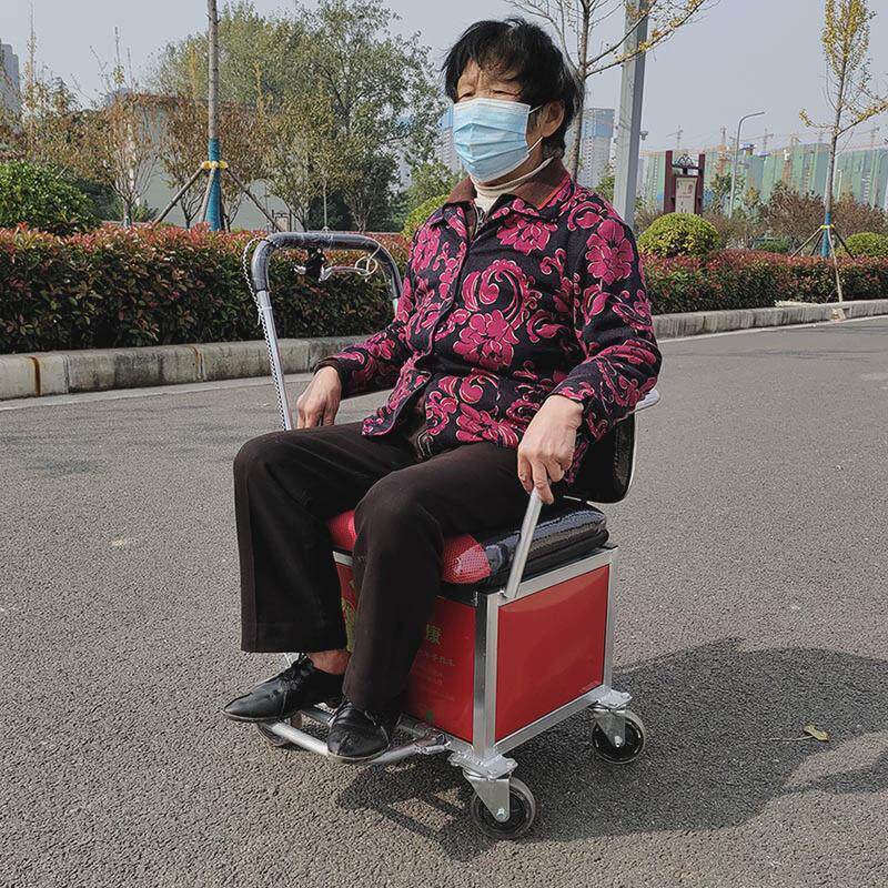 q683幸福老年手推车老年人可休闲购物代步买菜防摔推可坐加固