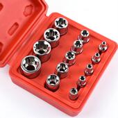 E型套筒组套6角e型梅花型套筒汽修专用工具14件六角花型套筒组合