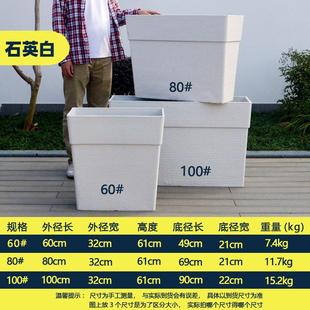 厂家直销长方形塑料隔断花箱户外深高扁花箱种植箱花坛组合送垫板