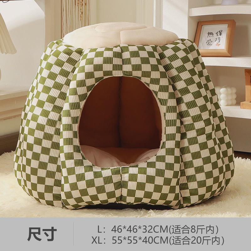 厂家猫窝批发冬季南瓜封闭式猫窝大号可拆洗蒙古包保暖猫窝猫用品