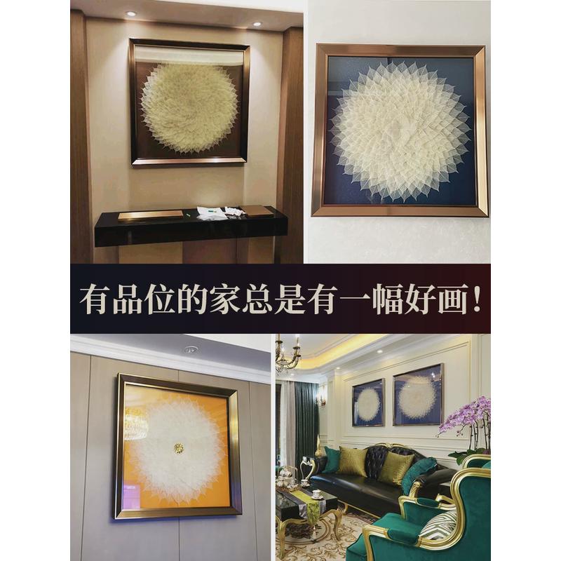 7YX批发现代轻奢玄关餐厅画客厅沙发背景装饰挂画菩提树叶中式实图片