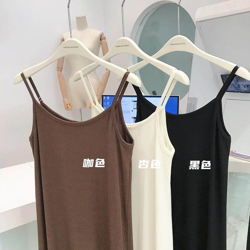 300g高弹细螺纹棉2025女夏长吊带裙内搭宽松显瘦百搭内衬背心长裙