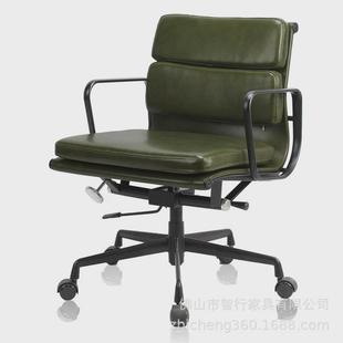 经典 伊姆高档办公椅斯全铝合金软包办公椅老板椅写字椅中背椅