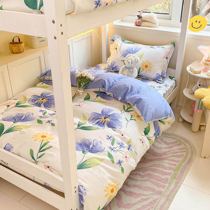 喷气小清新全棉印花被芯宿舍三件套大学生枕芯床褥六件套