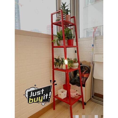 北欧风置物架落地多层收纳架铁艺卧室书架家用省空间厨房绿植架子