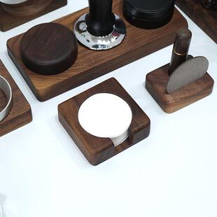 意式咖啡机过滤纸收纳底座圆形咖啡滤纸收纳萃取过滤纸收纳盒