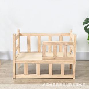 通用大小型犬可拆洗离地泰迪猫窝 狗窝宠物床实木狗床网红大型四季