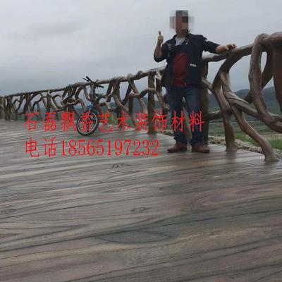 仿树皮栏杆树桩仿木纹护栏模具水泥圆形模具欧式河堤围栏公园林桥