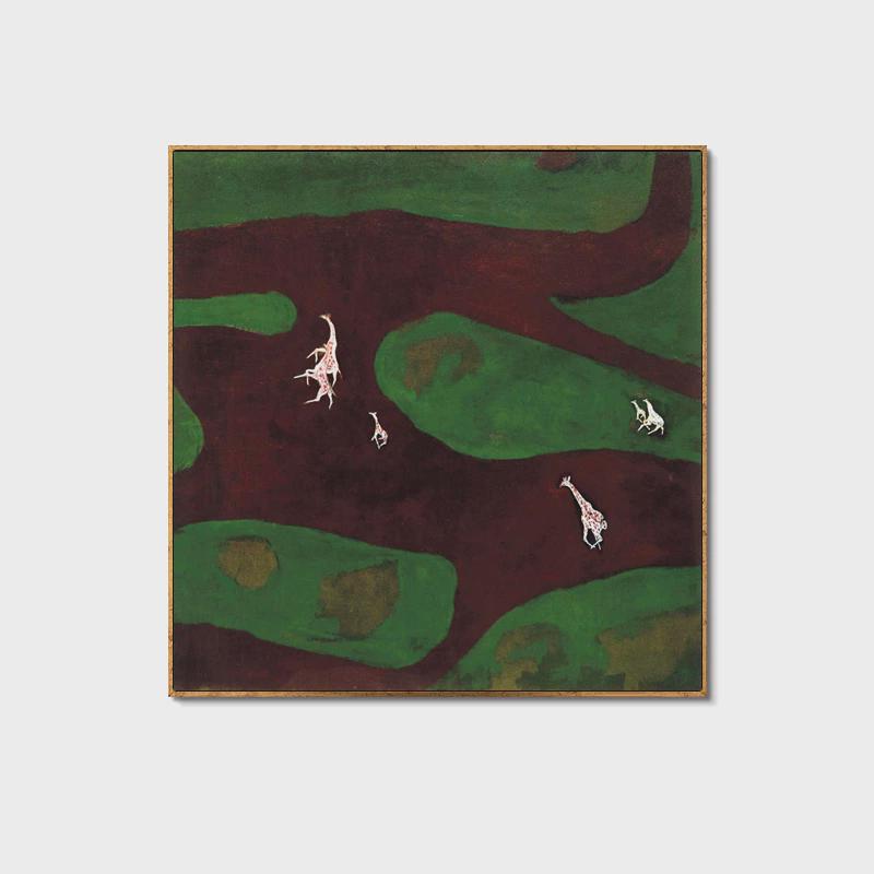 世界名画风玉马挂画动物装饰画客厅书房小众艺术常壁画组合新款图片