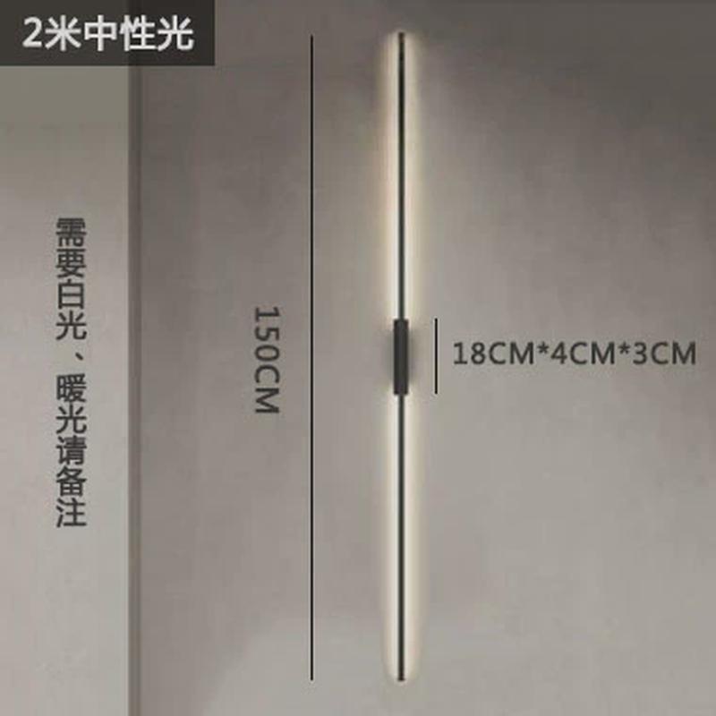 一线天走廊过道极简壁灯床头卧室长条客厅背景墙氛围装饰纯铜壁灯