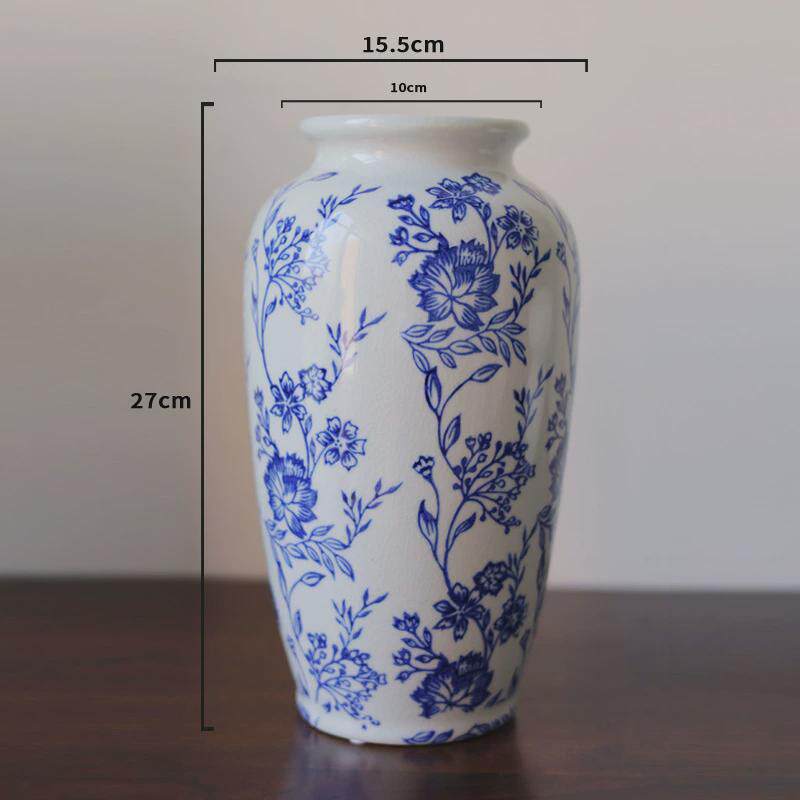 陶瓷冰裂纹青花瓷花瓶创意花瓶家居水培插花花器装饰摆件