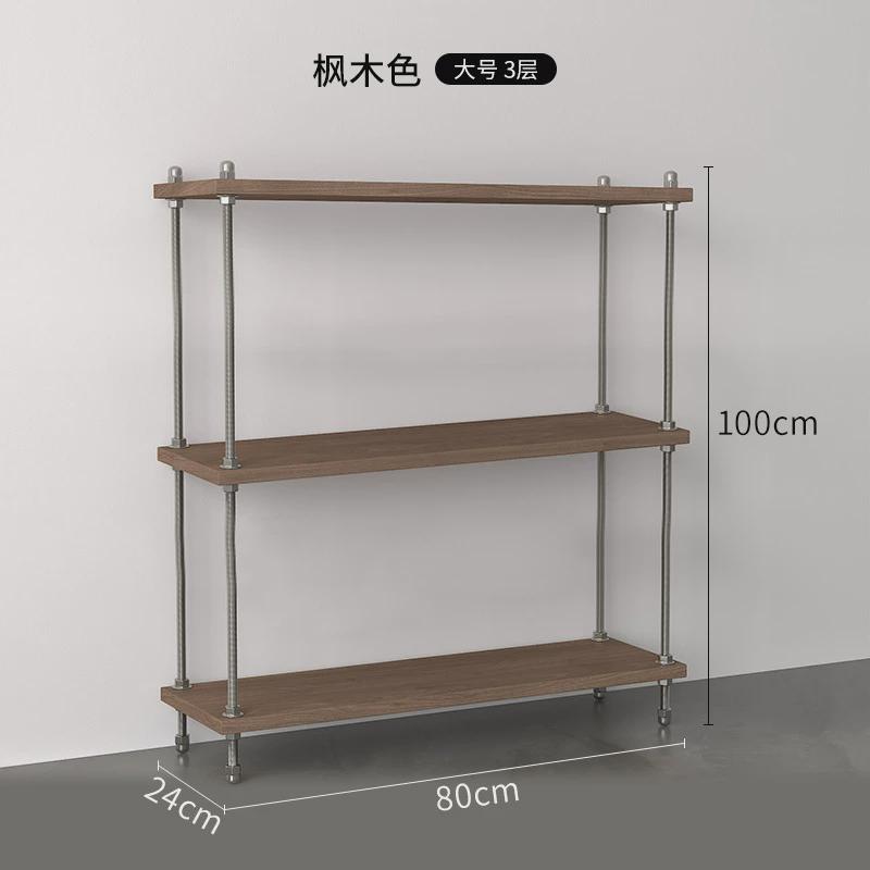 家用原木风日式置物架简易书架多层落地置物架客厅收纳架储物架