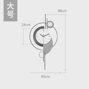 创意格栅装 轻奢艺术钟表挂钟客厅网红现代简约大气时尚 饰时钟浮浮