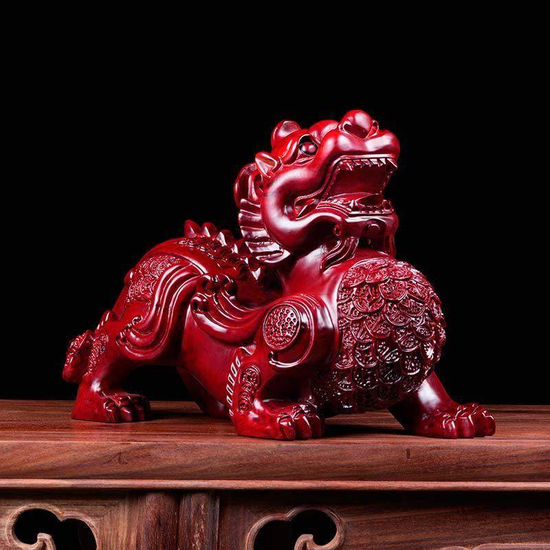 木雕貔貅摆件一对大号店铺质皮丘家居客厅实木办公室装饰开业礼品