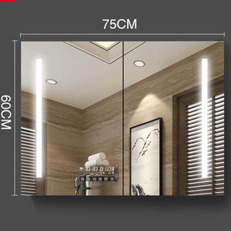 智能防雾实木浴室镜柜镜箱现代简约防水卫生间梳妆镜柜带灯挂墙式