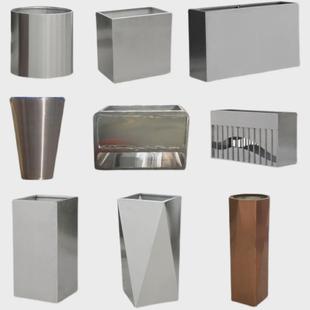 fnn1定制户外不锈钢商业街成品花盆花箱花坛售楼部室外花槽铁艺