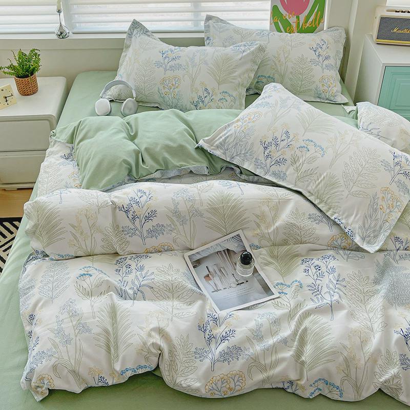 ins床上四件套四季通用加厚磨毛床单被套学生宿舍三件套家用套件