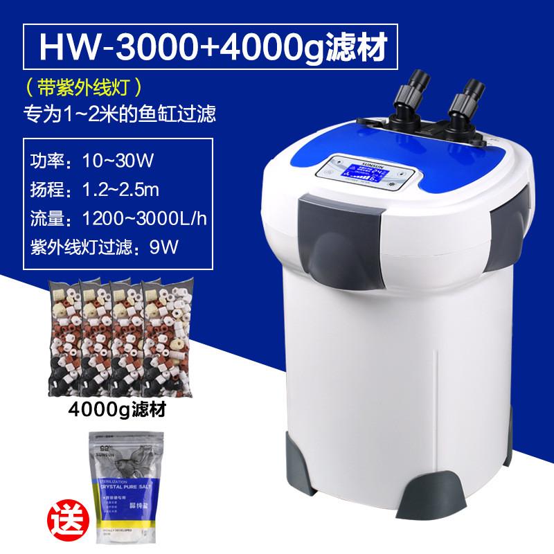 变频过滤桶缸外过滤器水族箱外置静音草缸大鱼缸设备hw-3000