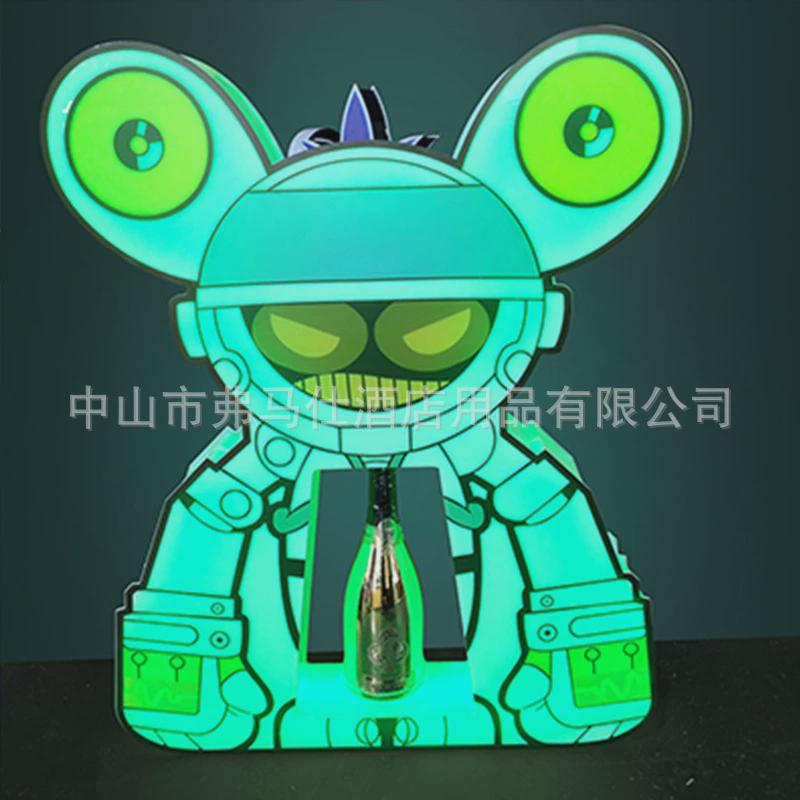 酒吧发光酒座LED香槟王不锈钢黑桃A洋酒展示架酒架XO酒座出酒酒具
