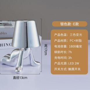 创意小金人台灯氛围灯创意摆件小夜灯思考者小金人小夜灯